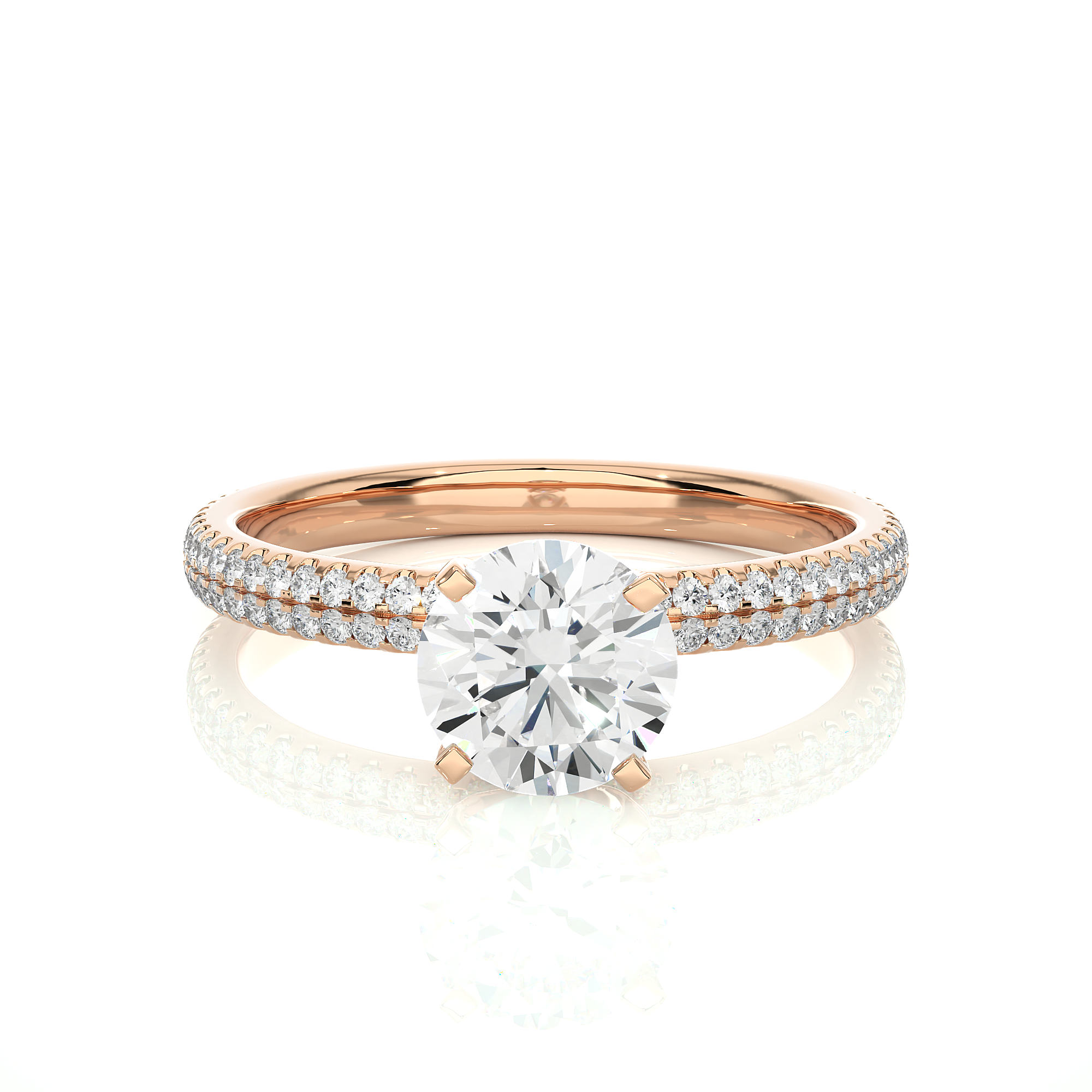 1.14 Carat G Color VS1 Clarity Diamond Studded Natural Diamond Ring.